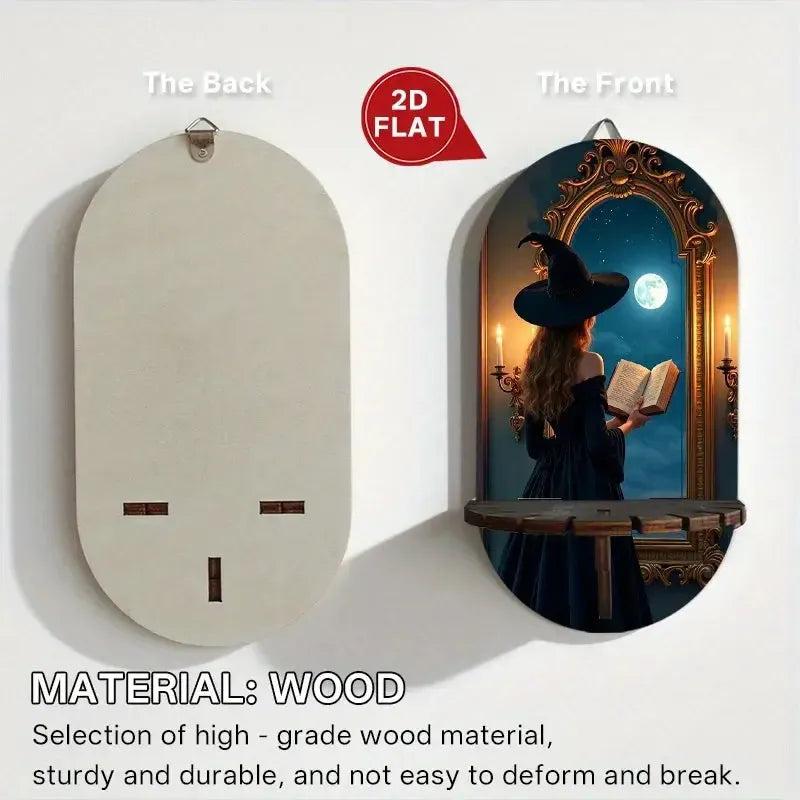 Witch Floating Shelves Halloween Decorative Wall Shelf Wicca Altar Decor-MoonChildWorld