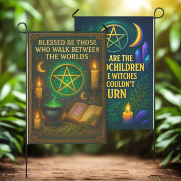 Witch Garden Flag & House Flag - Wiccan Pagan Outdoor Decor