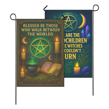 Witch Garden Flag & House Flag - Wiccan Pagan Outdoor Decor-MoonChildWorld
