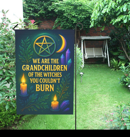 Witch Garden Flag & House Flag - Wiccan Pagan Outdoor Decor-MoonChildWorld