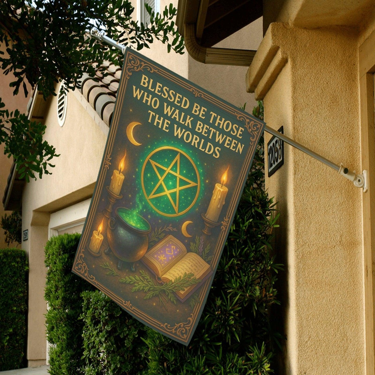 Witch Garden Flag & House Flag - Wiccan Pagan Outdoor Decor-MoonChildWorld