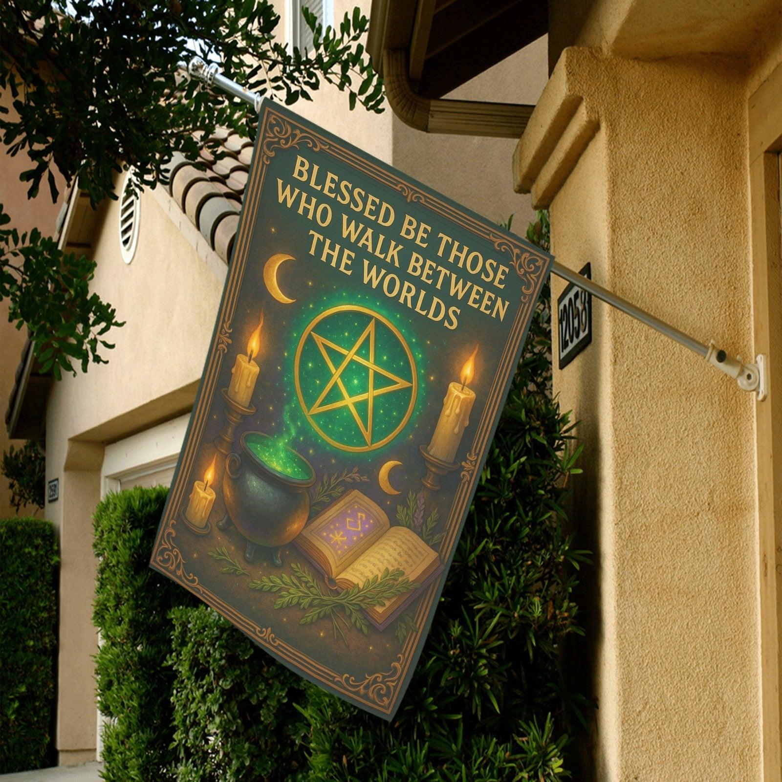 Witch Garden Flag & House Flag - Wiccan Pagan Outdoor Decor-MoonChildWorld