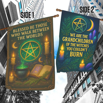 Witch Garden Flag & House Flag - Wiccan Pagan Outdoor Decor-MoonChildWorld