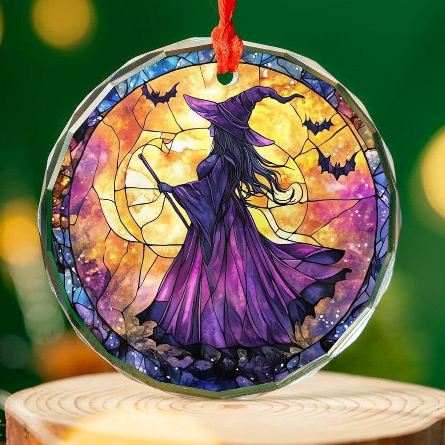 Witch Gothic Glass Ornament Wicca Christmas Ornament-MoonChildWorld