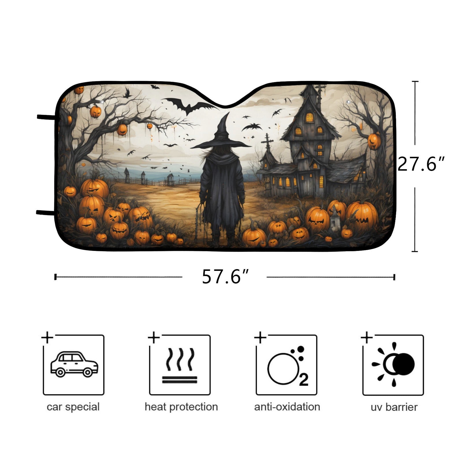 Witch Halloween Gothic Car Sun Shade-MoonChildWorld