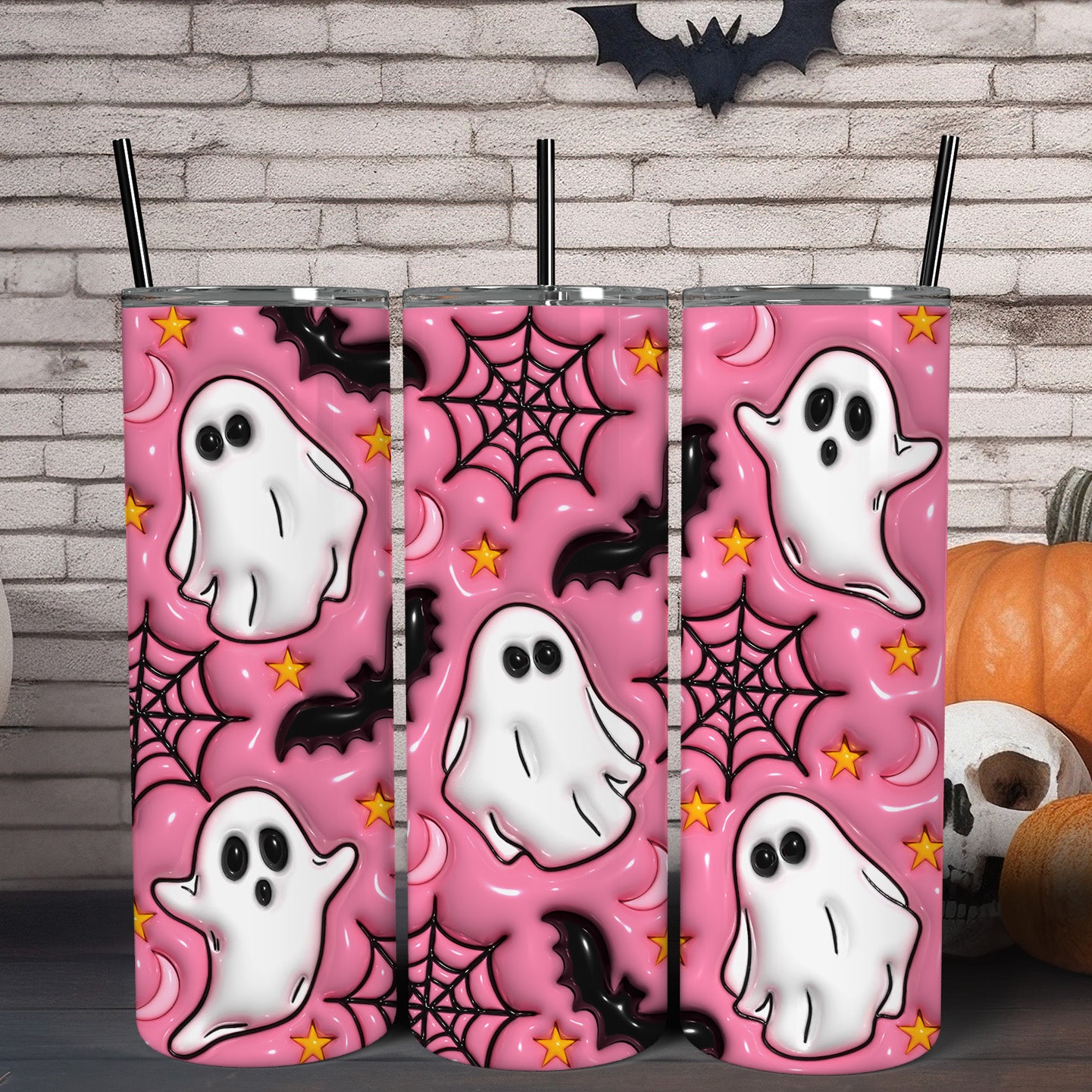 Witch Halloween Skinny Tumbler with Lid and Straw-MoonChildWorld