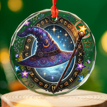 Witch Hat Glass Ornament Wicca Christmas Ornament-MoonChildWorld