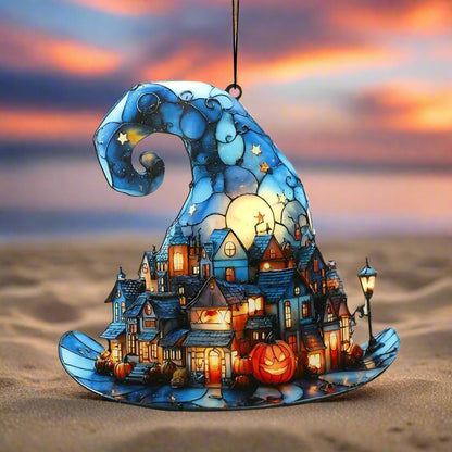 Witch Hat Halloween Acrylic Suncatcher- Witch Wall Decor Gothic Window Ornament-MoonChildWorld