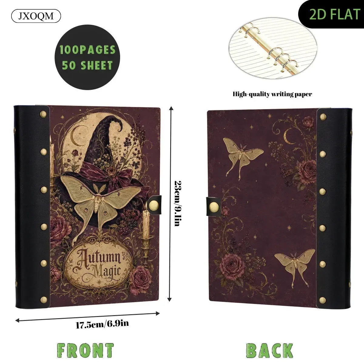 Witch Hat Luna Moth Journal - witch journal - MoonChildWorld