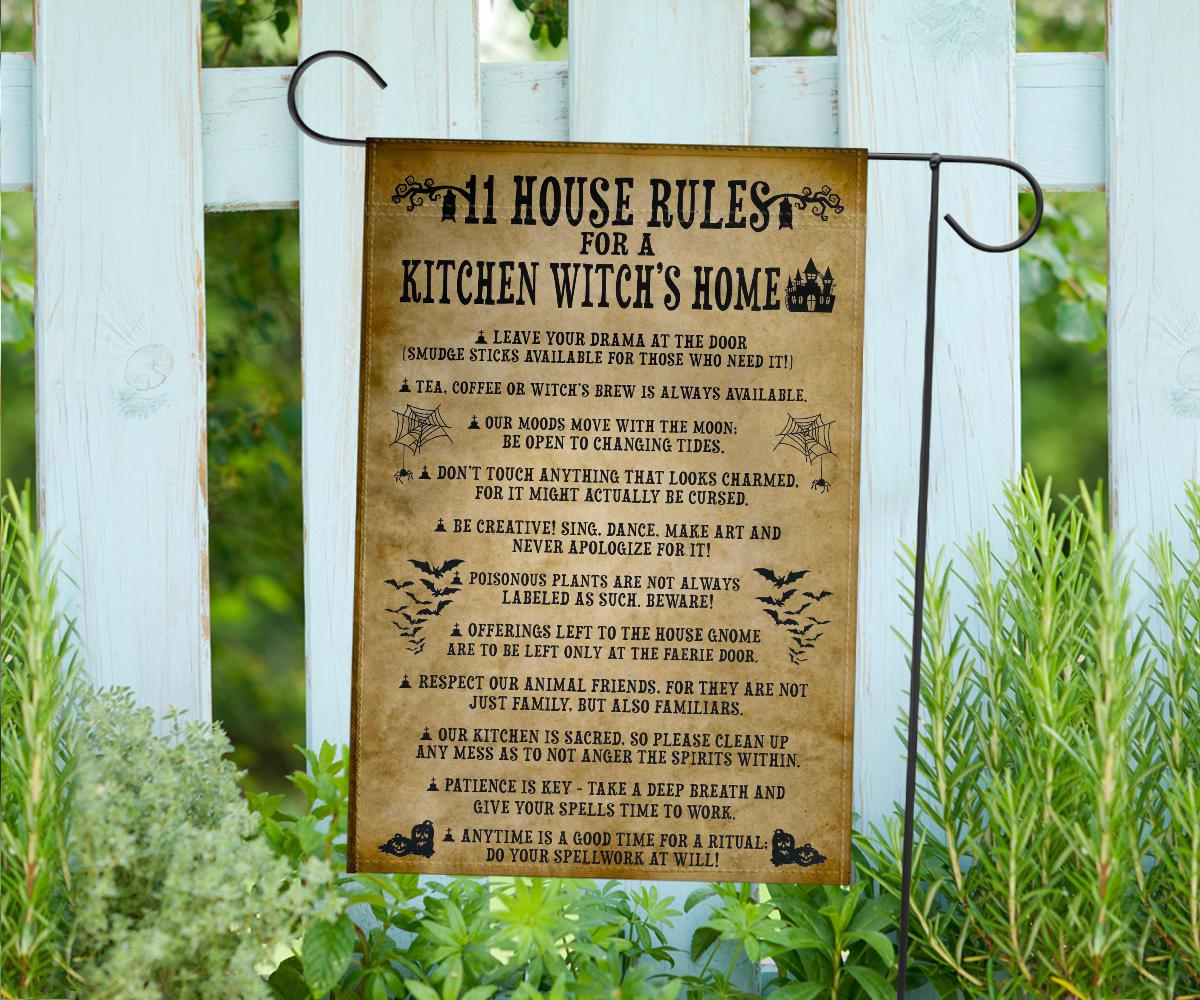 Witch House Rules Witchy Flag-MoonChildWorld
