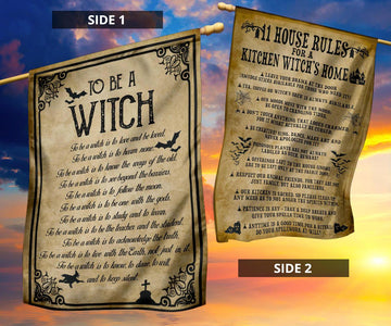 Witch House Rules Witchy Flag-MoonChildWorld