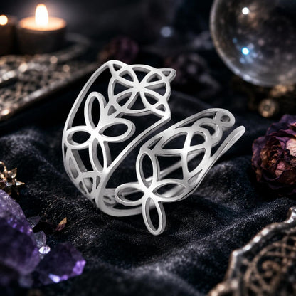 Witch Knot Adjustable Ring – Stainless Steel Wiccan Irish Jewelry-MoonChildWorld