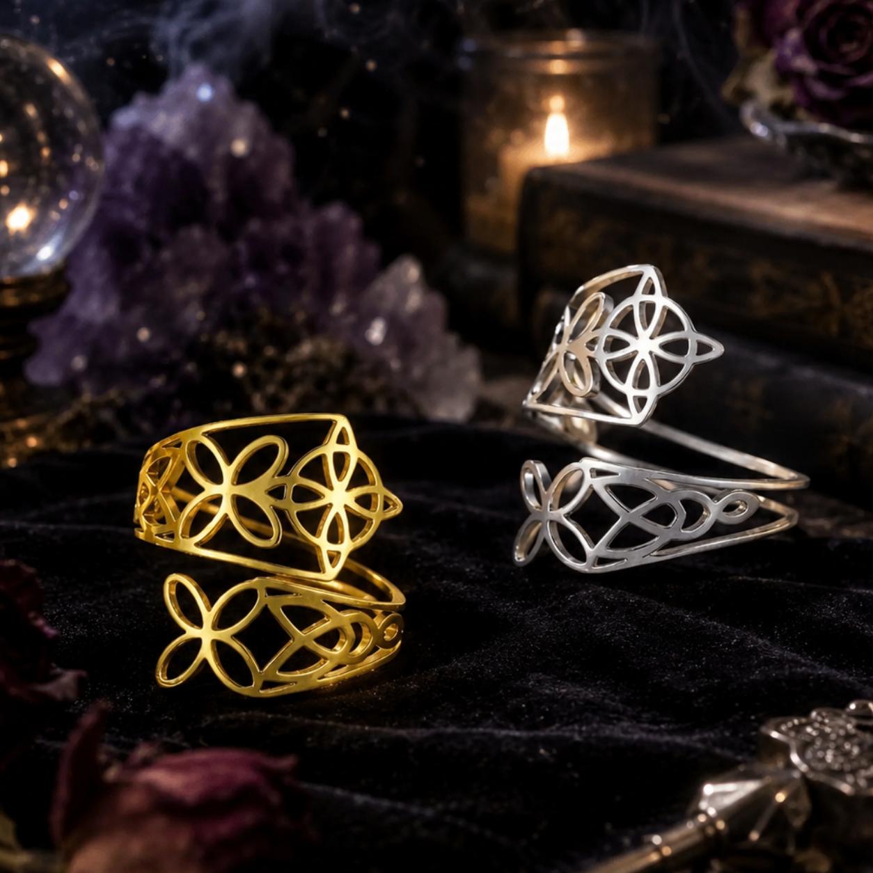 Witch Knot Adjustable Ring – Stainless Steel Wiccan Irish Jewelry-MoonChildWorld