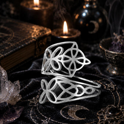 Witch Knot Adjustable Ring – Stainless Steel Wiccan Irish Jewelry-MoonChildWorld
