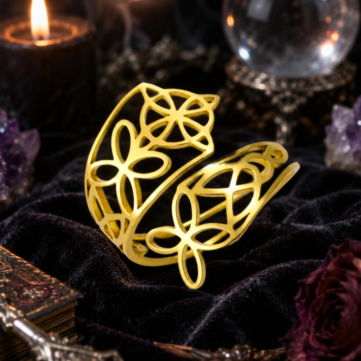 Witch Knot Adjustable Ring – Stainless Steel Wiccan Irish Jewelry-MoonChildWorld
