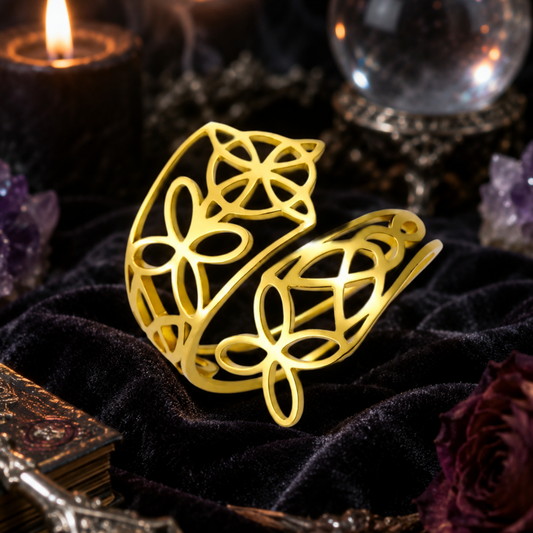Witch Knot Adjustable Ring – Stainless Steel Wiccan Irish Jewelry-MoonChildWorld