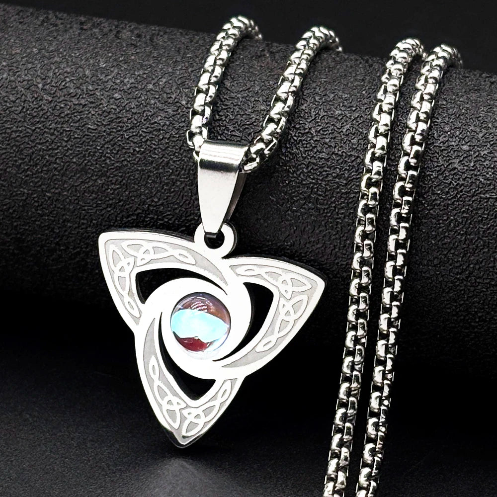 Witch Knot Celtic Necklace with Moonstone Pendant-MoonChildWorld