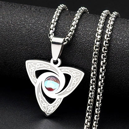 Witch Knot Celtic Necklace with Moonstone Pendant-MoonChildWorld