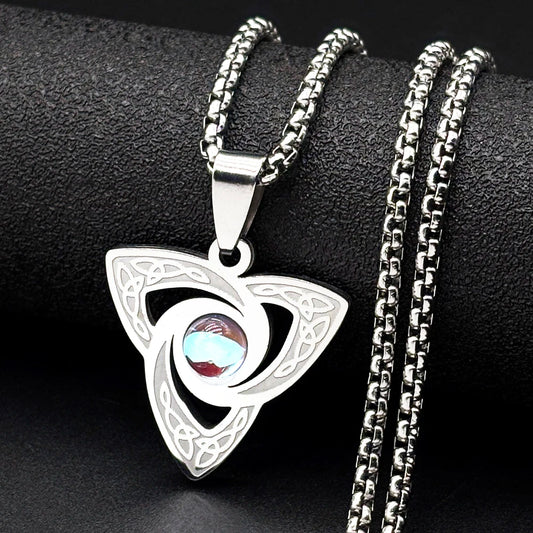 Witch Knot Celtic Necklace with Moonstone Pendant-MoonChildWorld