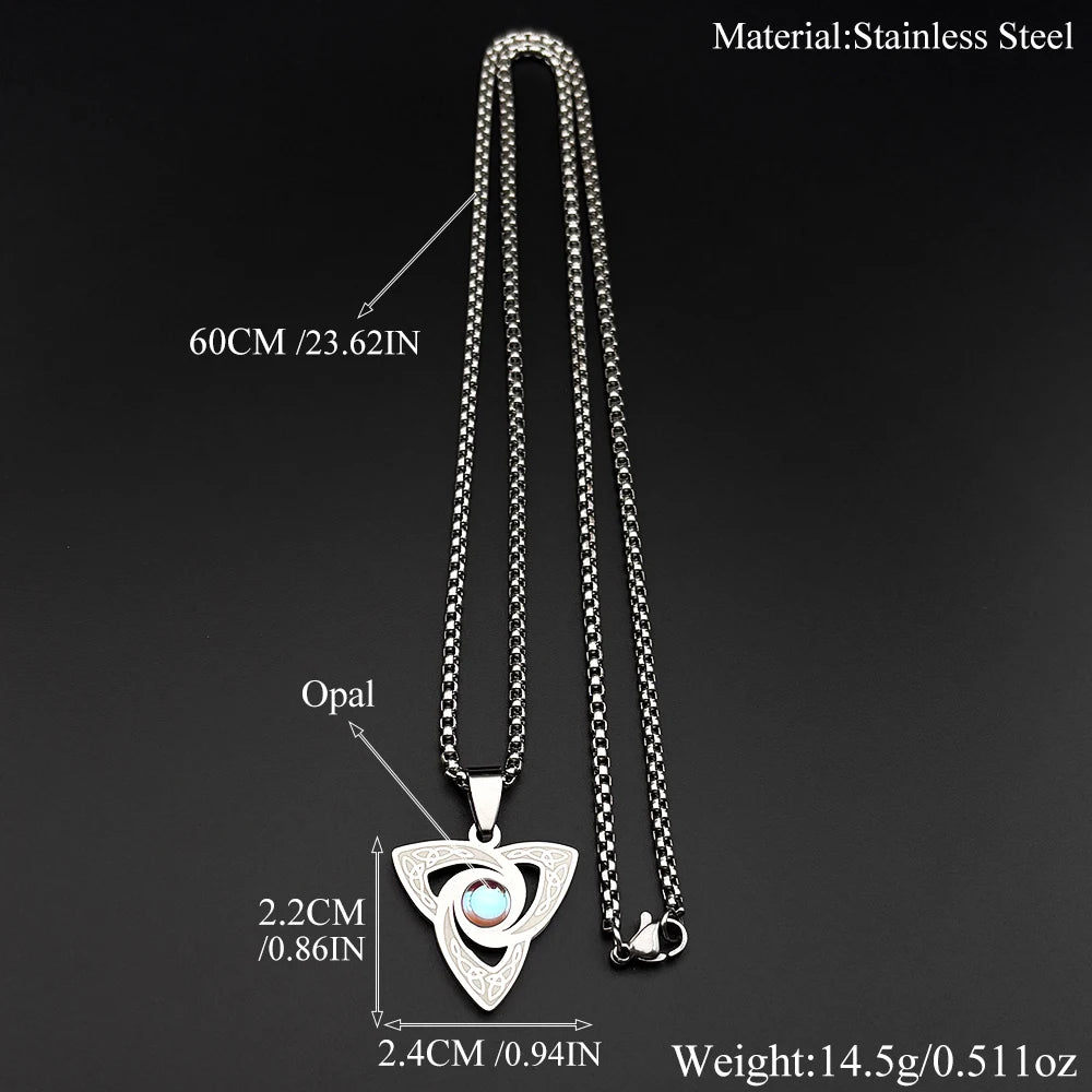 Witch Knot Celtic Necklace with Moonstone Pendant-MoonChildWorld
