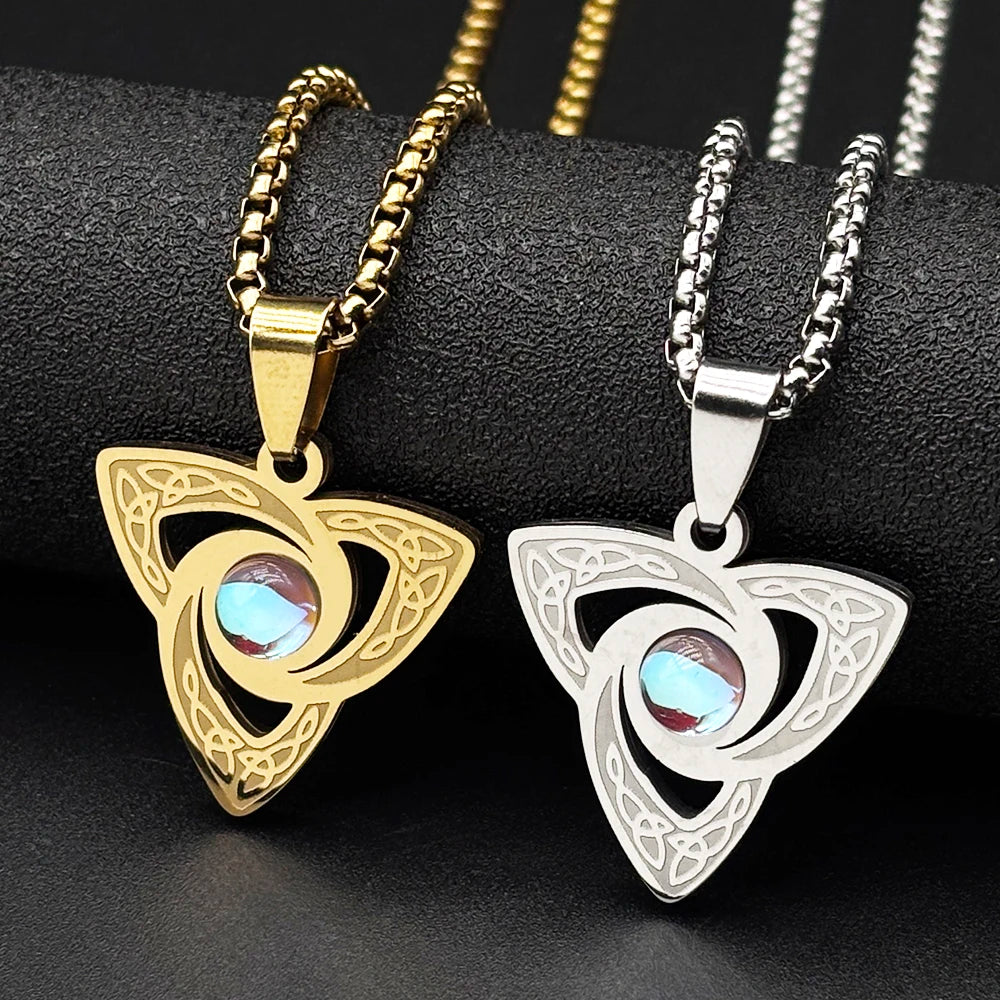 Witch Knot Celtic Necklace with Moonstone Pendant-MoonChildWorld