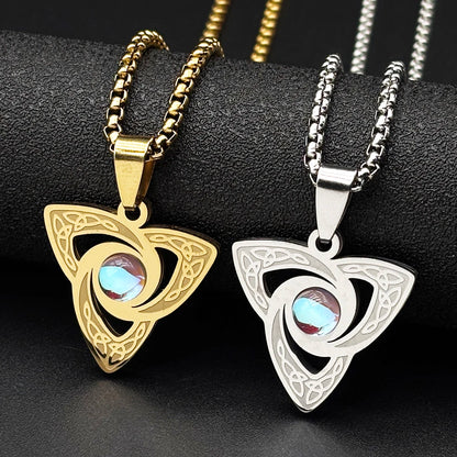 Witch Knot Celtic Necklace with Moonstone Pendant-MoonChildWorld