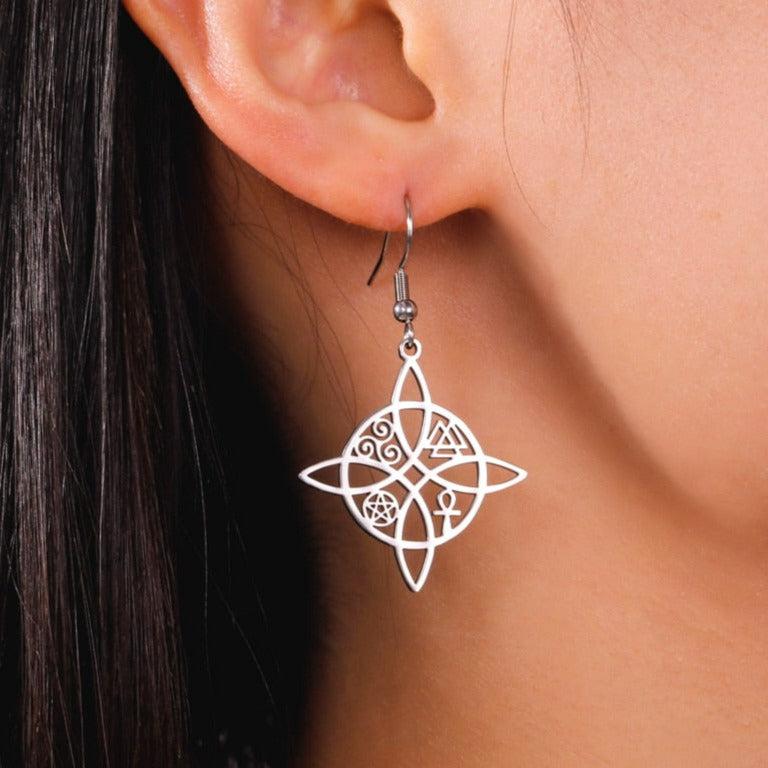 Witch Knot Drop Earrings-MoonChildWorld