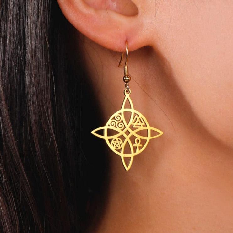 Witch Knot Drop Earrings-MoonChildWorld