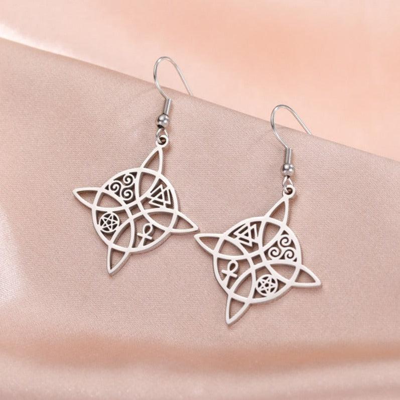 Witch Knot Drop Earrings-MoonChildWorld