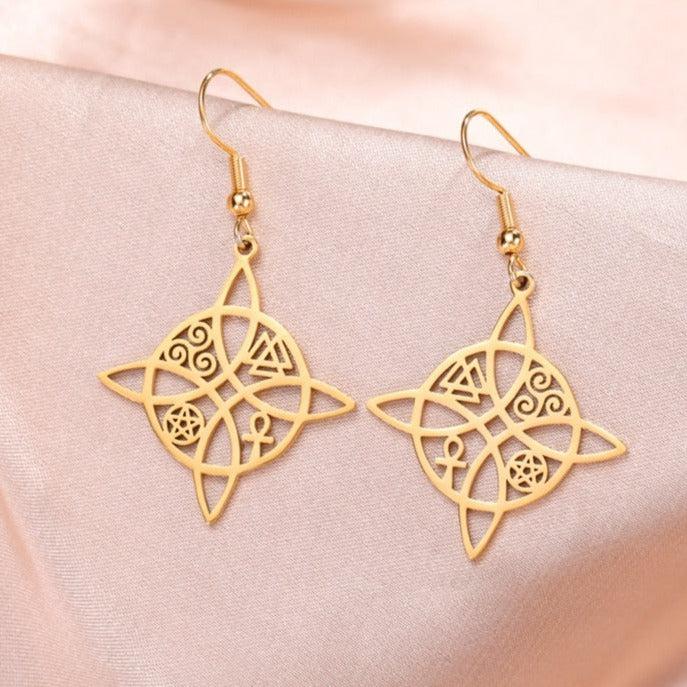 Witch Knot Drop Earrings-MoonChildWorld