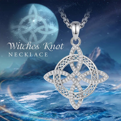 Witch knot necklace presented in a gift box