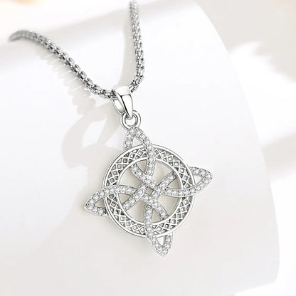 Close-up of the zircon setting on the witch knot pendant