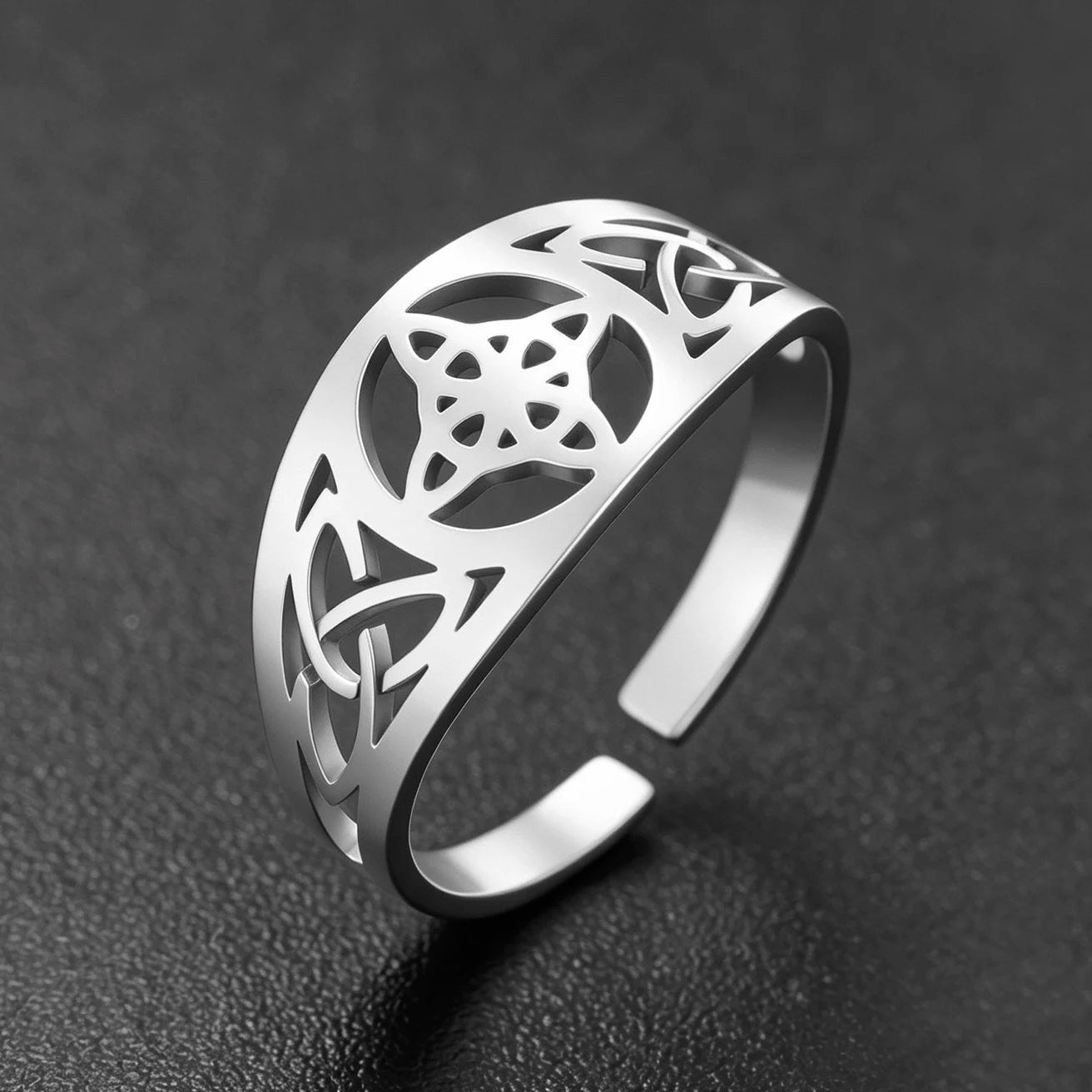 Witch knot ring styles A and B gold silver options – Wiccan Pagan witchcraft amulet jewellery set