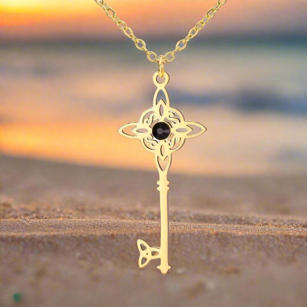 Witch Knot Pendant Necklace for Celtic Knot Cross Necklace Witchy Jewelry-MoonChildWorld