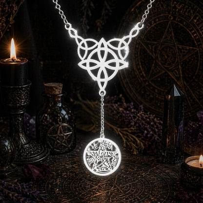 Witch Knot Tetragrammaton Necklace - Pentacle Celtic Knot Necklace-MoonChildWorld