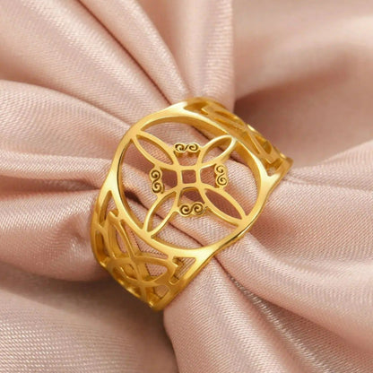 Witch Knot Ring Celtic Pagan Ring Protection Jewelry-MoonChildWorld