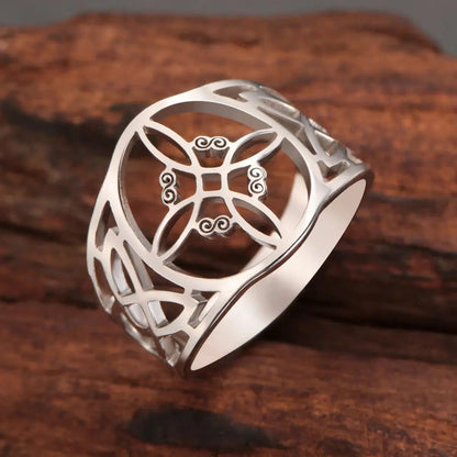 Witch Knot Ring Celtic Pagan Ring Protection Jewelry-MoonChildWorld