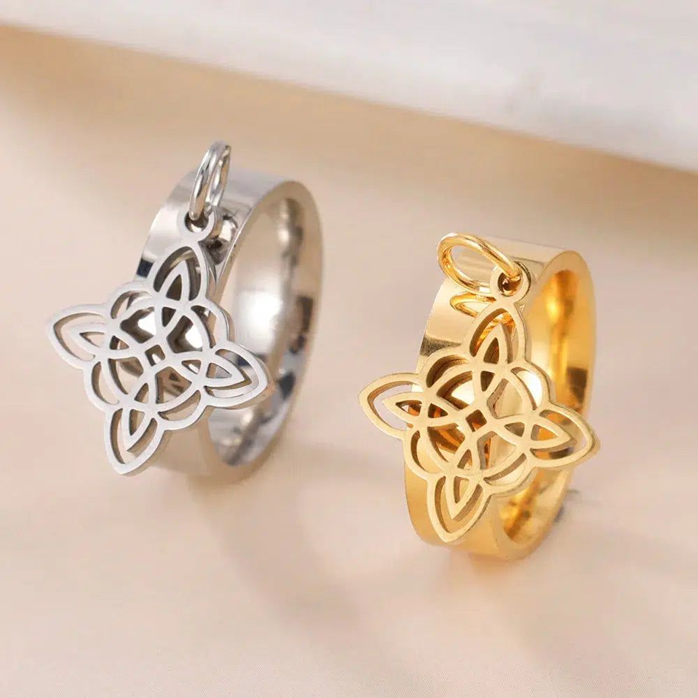 Witch Knot Ring Wicca Witchcraft Protection Jewelry-MoonChildWorld