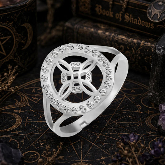 Witch Knot Ring Witchcraft Celtic Knot Ring Pagan Wiccan Jewelry-MoonChildWorld