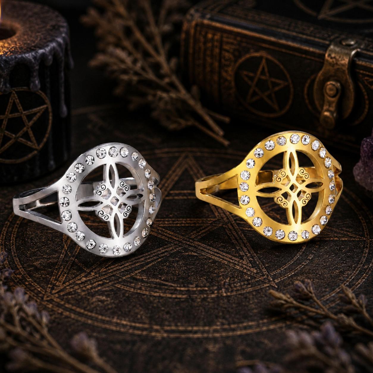 Witch Knot Ring Witchcraft Celtic Knot Ring Pagan Wiccan Jewelry-MoonChildWorld