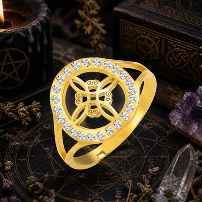Witch Knot Ring Witchcraft Celtic Knot Ring Pagan Wiccan Jewelry-MoonChildWorld