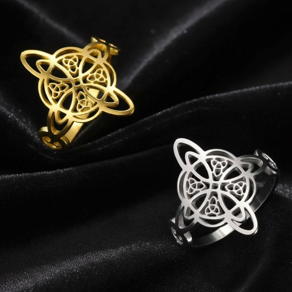 Witch Knot Triquetra Ring Witchcraft Celtics Knot Ring Amulet Jewelry-MoonChildWorld