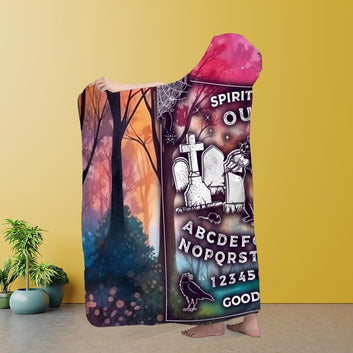 Witch Ouija board Hooded Blanket