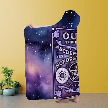 Witch Ouija board Hooded Blanket