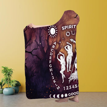 Witch Ouija board Hooded Blanket