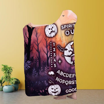 Witch Ouija board Hooded Blanket