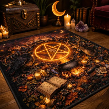 Witch Pentacle Area Rug - Gothic Witchcraft Carpet for Halloween_mockup_3.webp