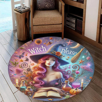 Witch Please Round Rug Enchanting Witch Carpet for Witchy Home Decor-MoonChildWorld