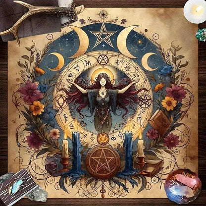 Witch Ritual Tablecloth Wicca Goddess Pagan Altar Cloth-MoonChildWorld