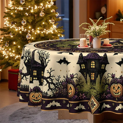 Round polyester tablecloth for home dining table decor
